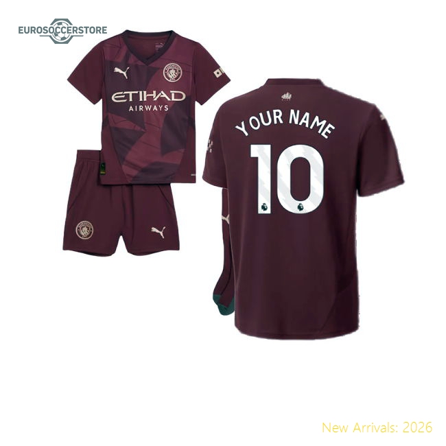 Manchester City Children 2024 Third Jersey Shirt Football Fan Match Day Essential