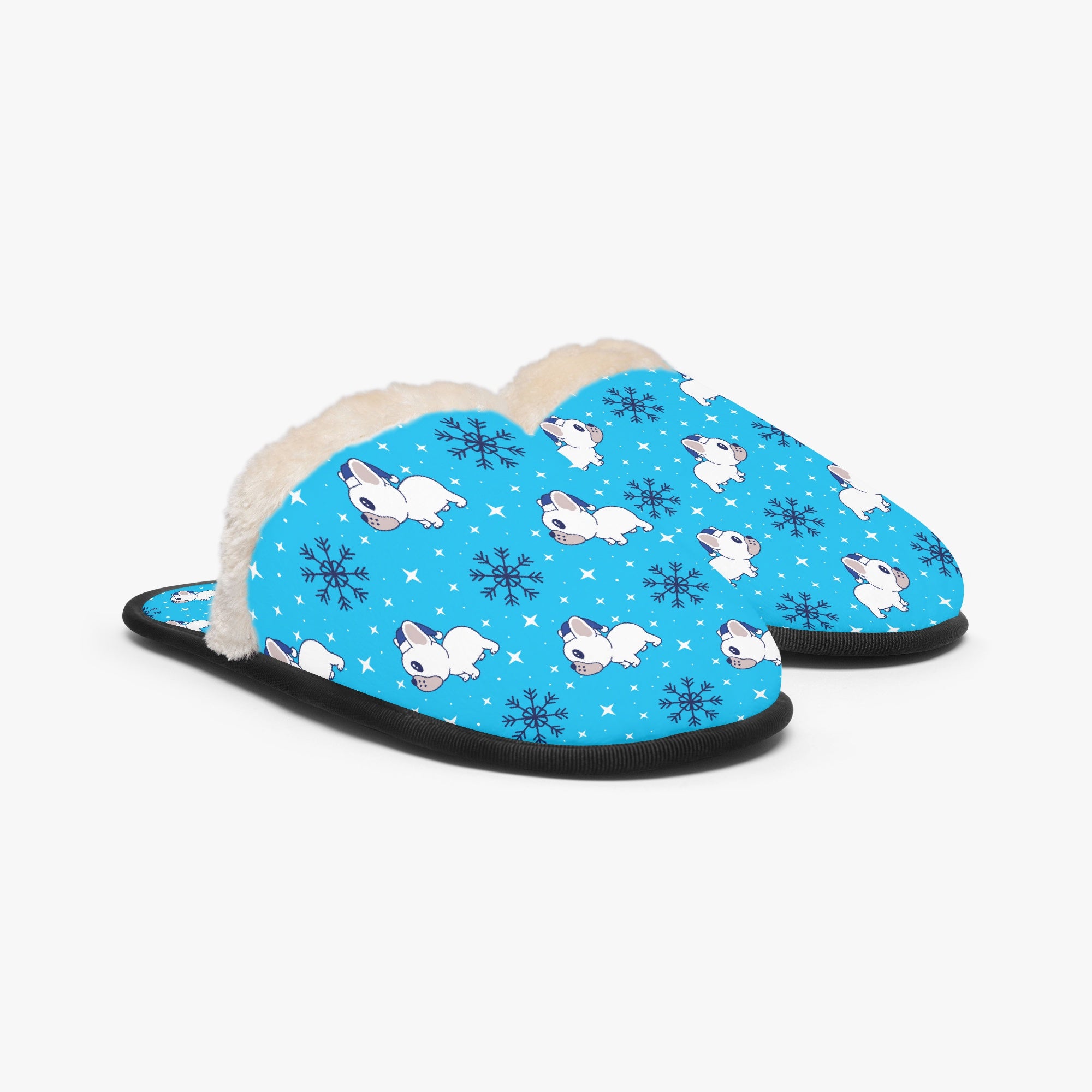 French Bulldog Waffle Cozy Winter Slippers Non-Slip Paw Protection