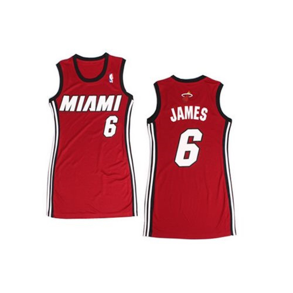 Collector's Item Rare Men's Heat #6 LeBron Red Basketball Jersey