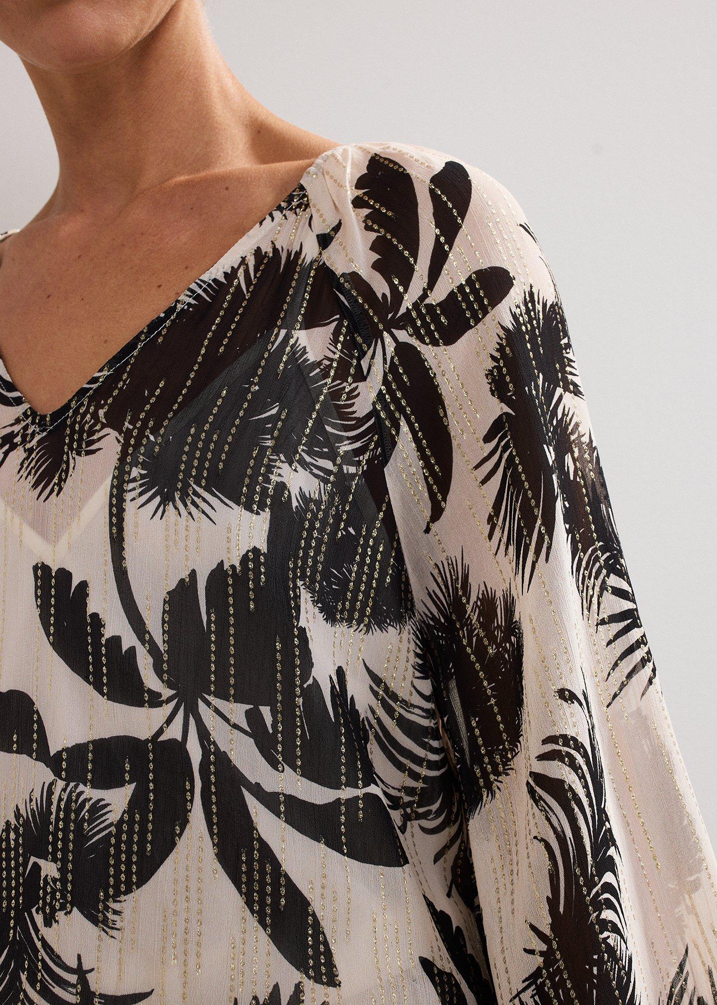 Simi Palm Print Filcoupe Blouse