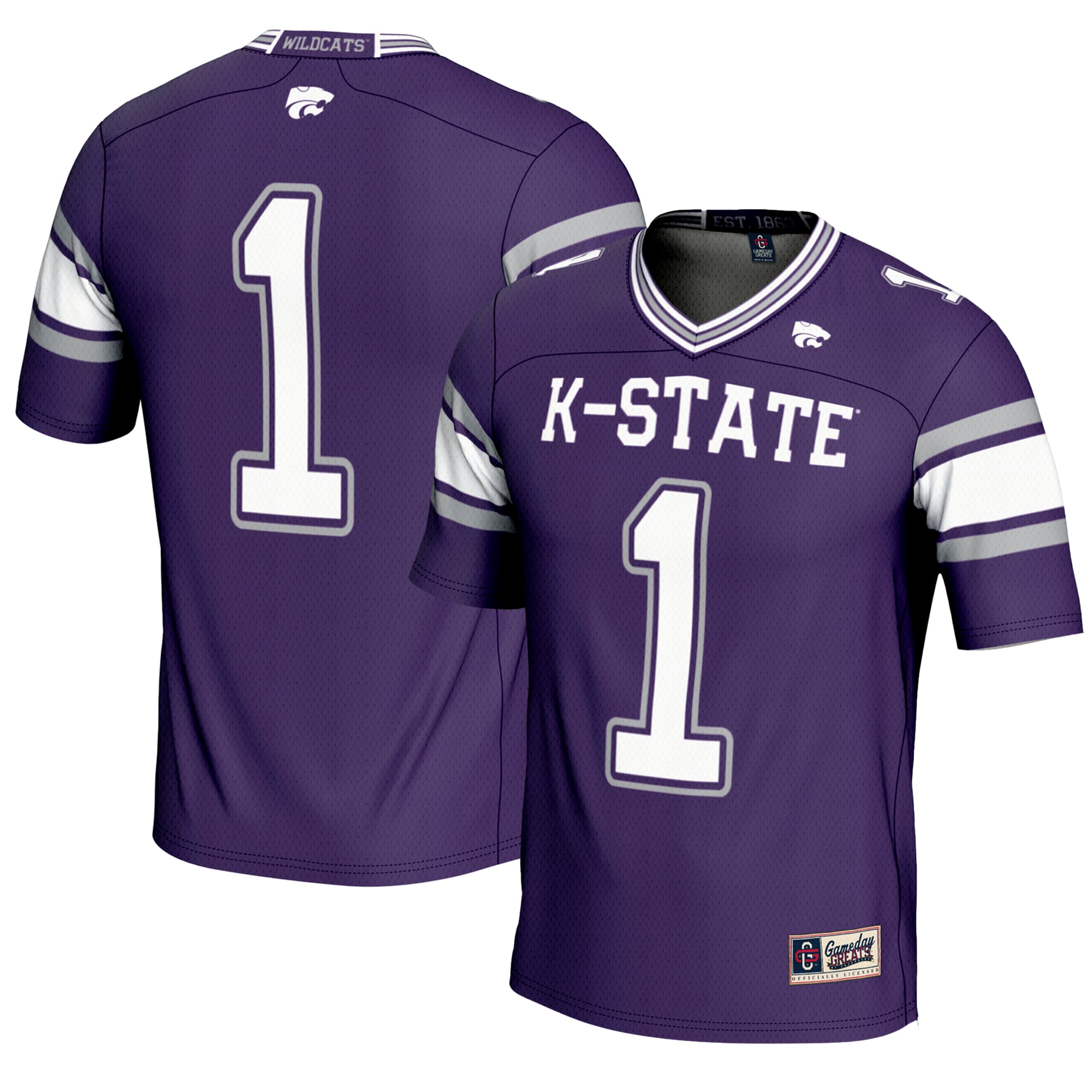 Youth #1 Purple Kansas State Wildcats Football Jersey