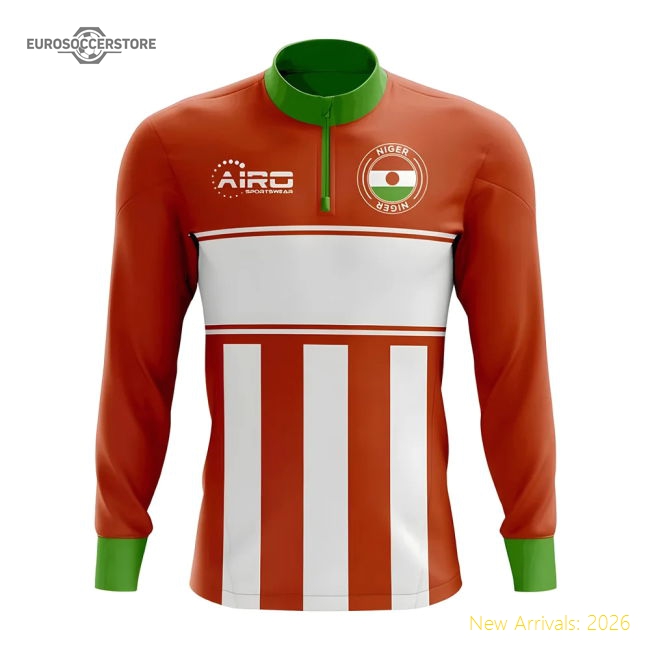 Niger Concept Football Half Zip Midlayer Top (orange-white)