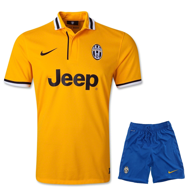 13-14 Juventus Away Yellow Jersey KitShirtShorts - Official Replica