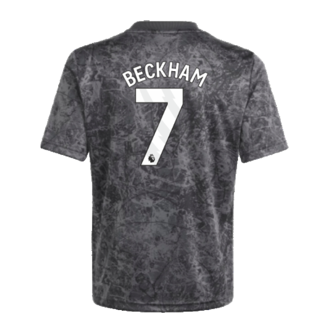 Pro Series Football Man Utd Pre Match Shirt Black Kids Beckham #7 ...