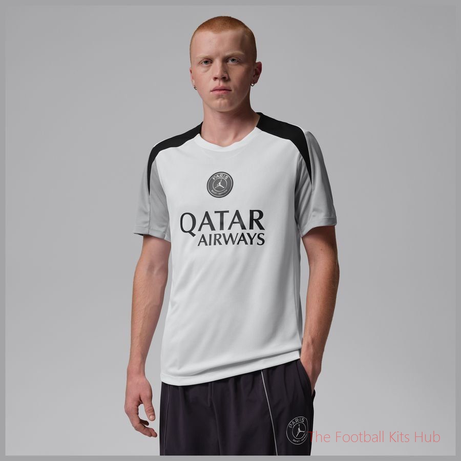 Paris Saint Germain Training T-Shirt Dri-FIT Strike Jordan x PSG Night Edition - White/Atmosphere Grey/Black