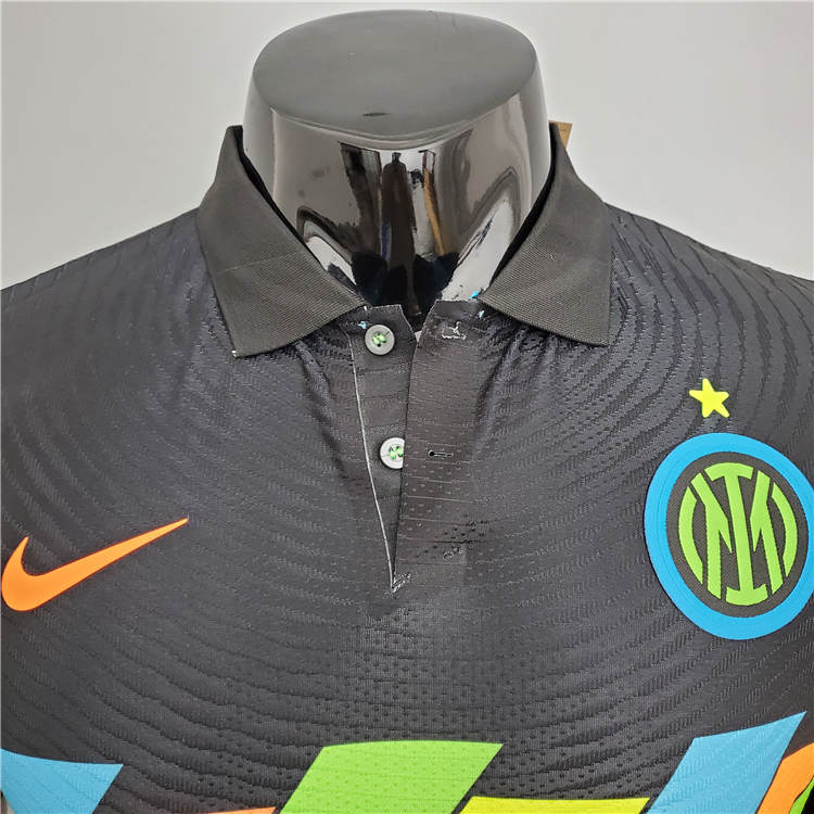 Inter Milan 21-22 Third Black Soccer Jersey Football Shirt Player