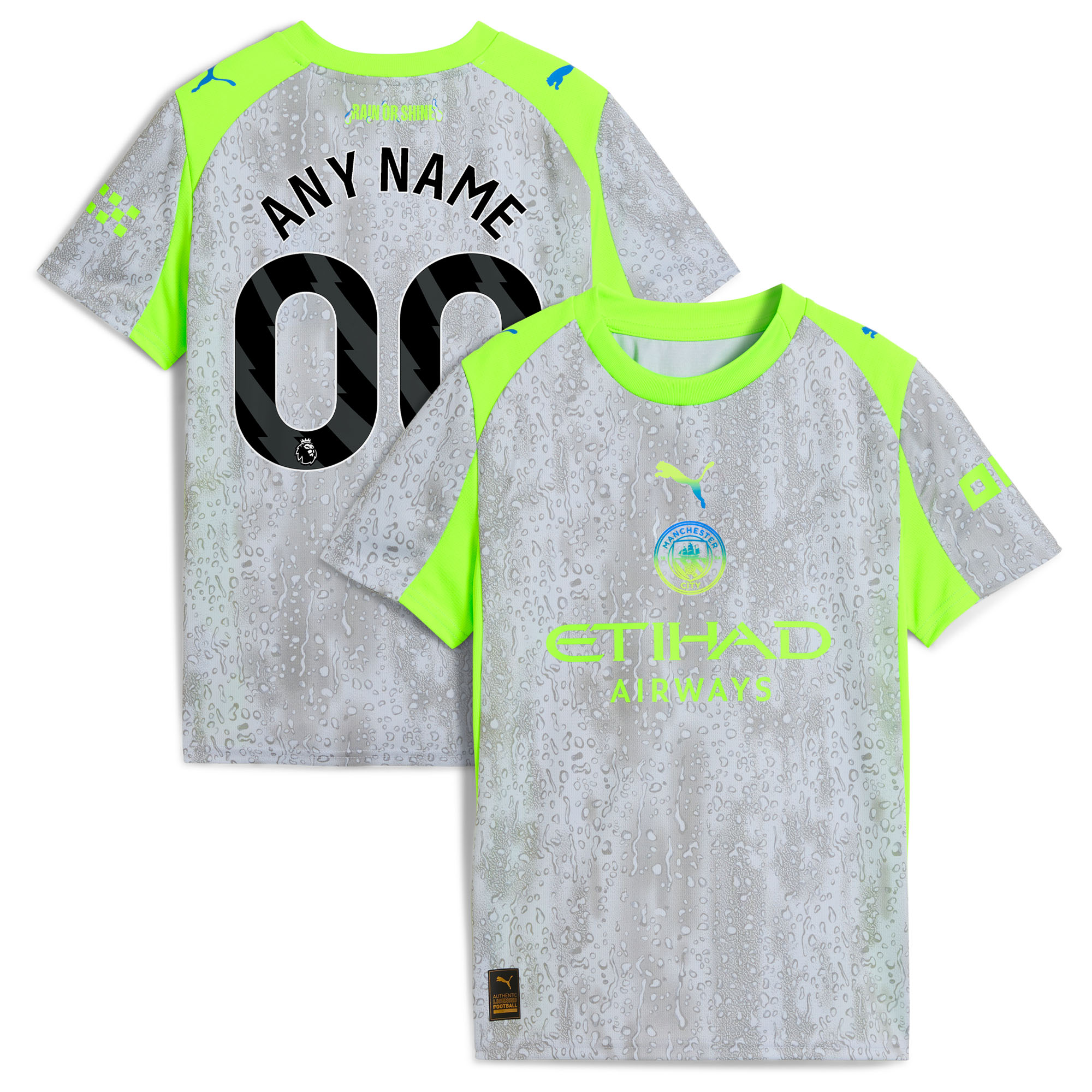 [SJH] Manchester City Youth 2025/26 Third Replica Custom Jersey - Green/Neon Green