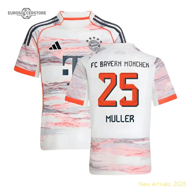 2025-2026 Bayern Munich Road Jersey (kids) (muller 25) - Supporter Edition