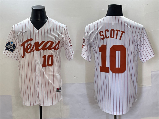 Men's Texas UT White 2025 replica Mia Scott #10 comfortable Jersey