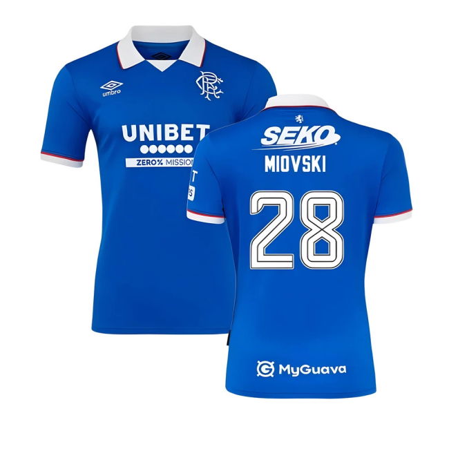Glasgow Rangers Miovski 2 #8 Current Season Retro Official Merch (v4)