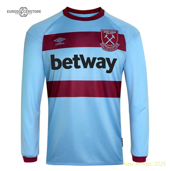 Official 2020-2021 West Ham Long Sleeve Away Shirt (your Name)