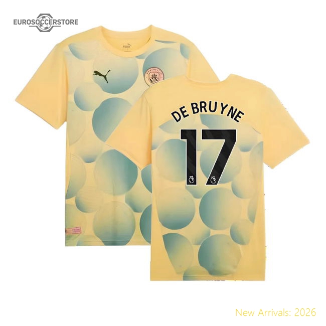 Authentic 2024-2025 Man City Prematch Ss Shirt (flaxen) (de Bruyne