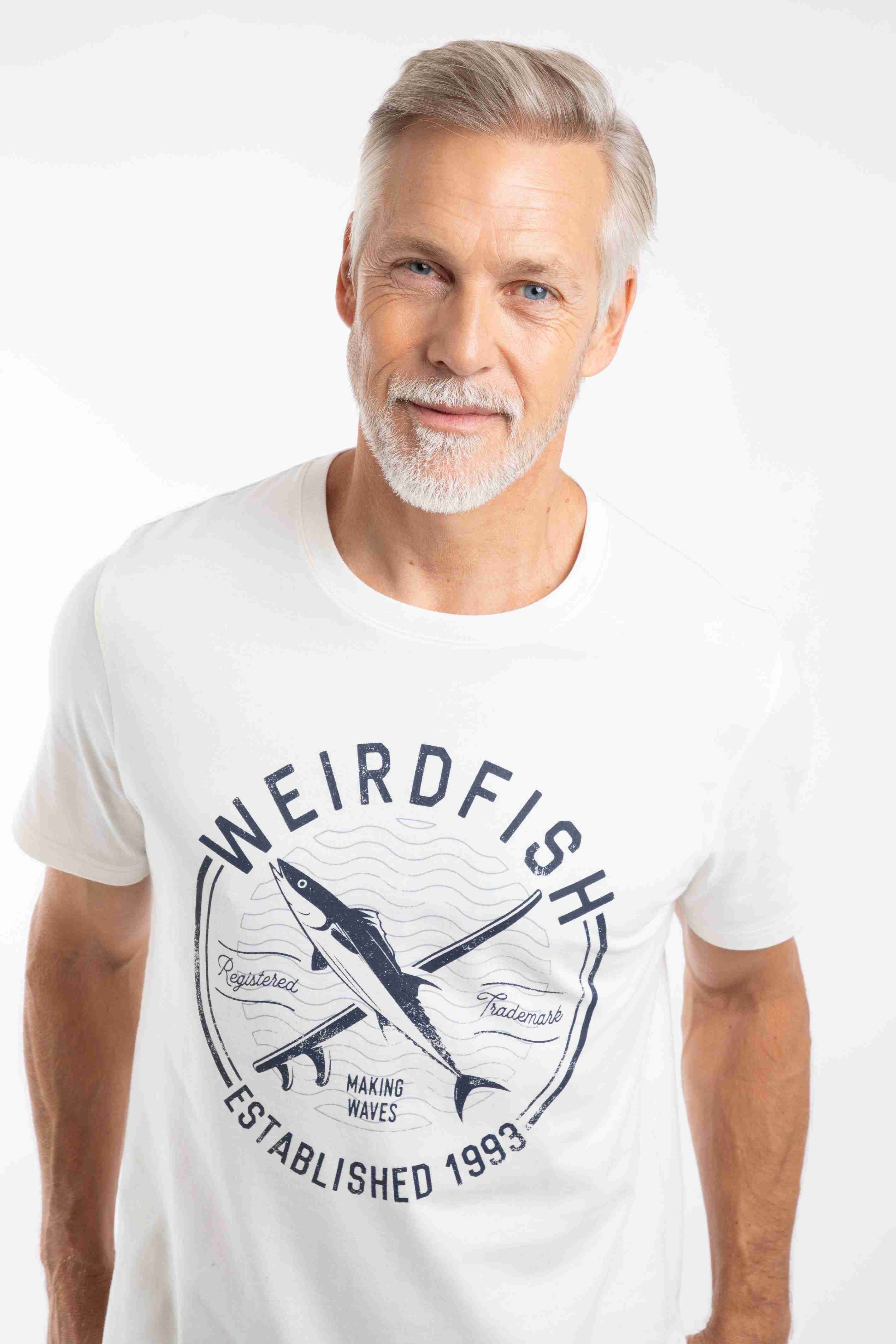 Hudson Front Print Branded T-Shirt White