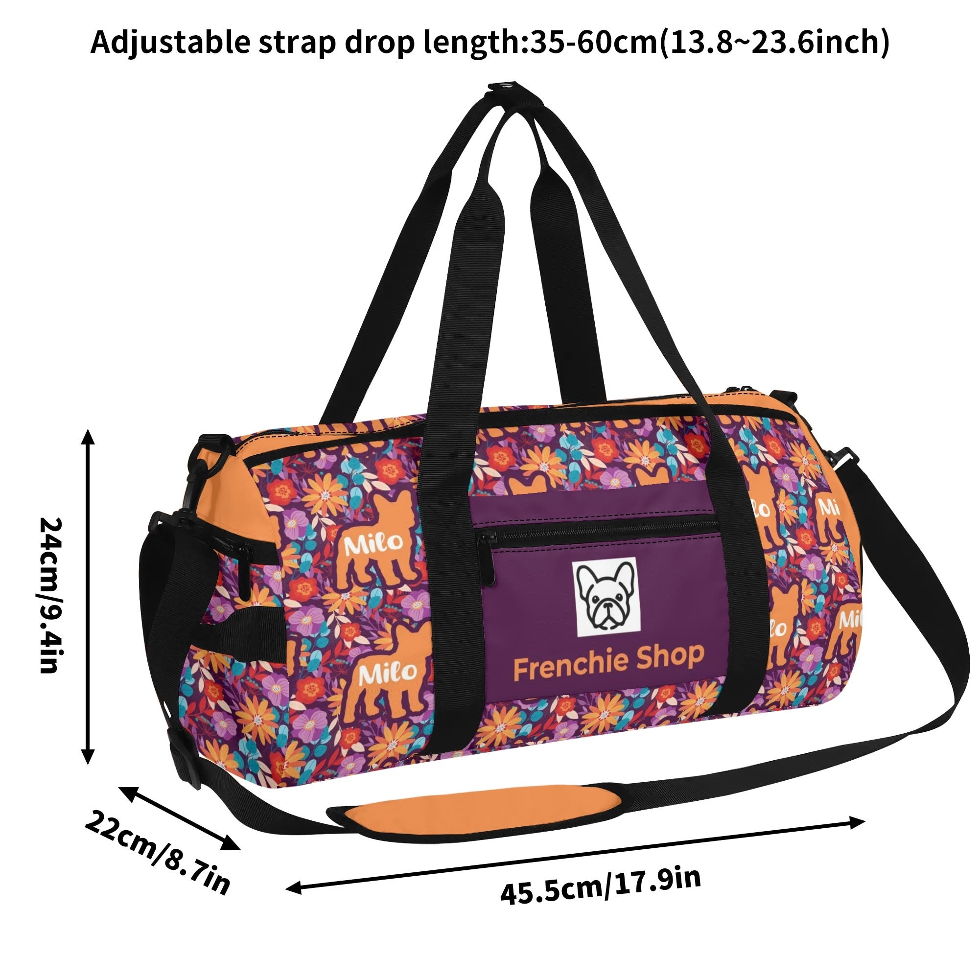 French Bulldog Personalized Gym Bag For Frenchie Lovers With Your