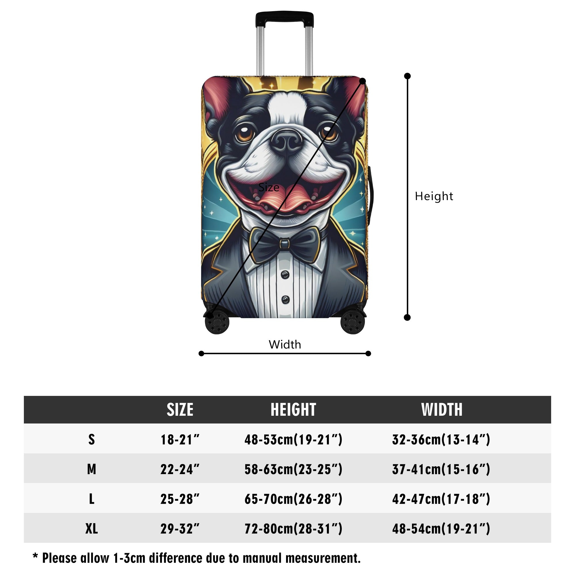 Stylish Milo - Luggage Cover For Boston Terrier Lovers for Street Style