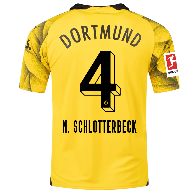 Borussia Dortmund Schlotterbeck 2023-2024 Bun Third Jersey – Authentic Shirt