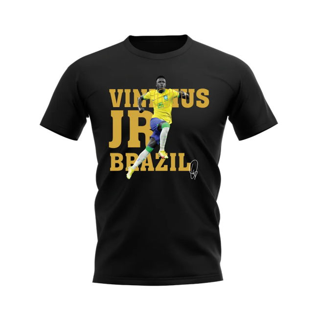 Premium Vinicius Jr Brazil Player Tee (Black) Player Premium