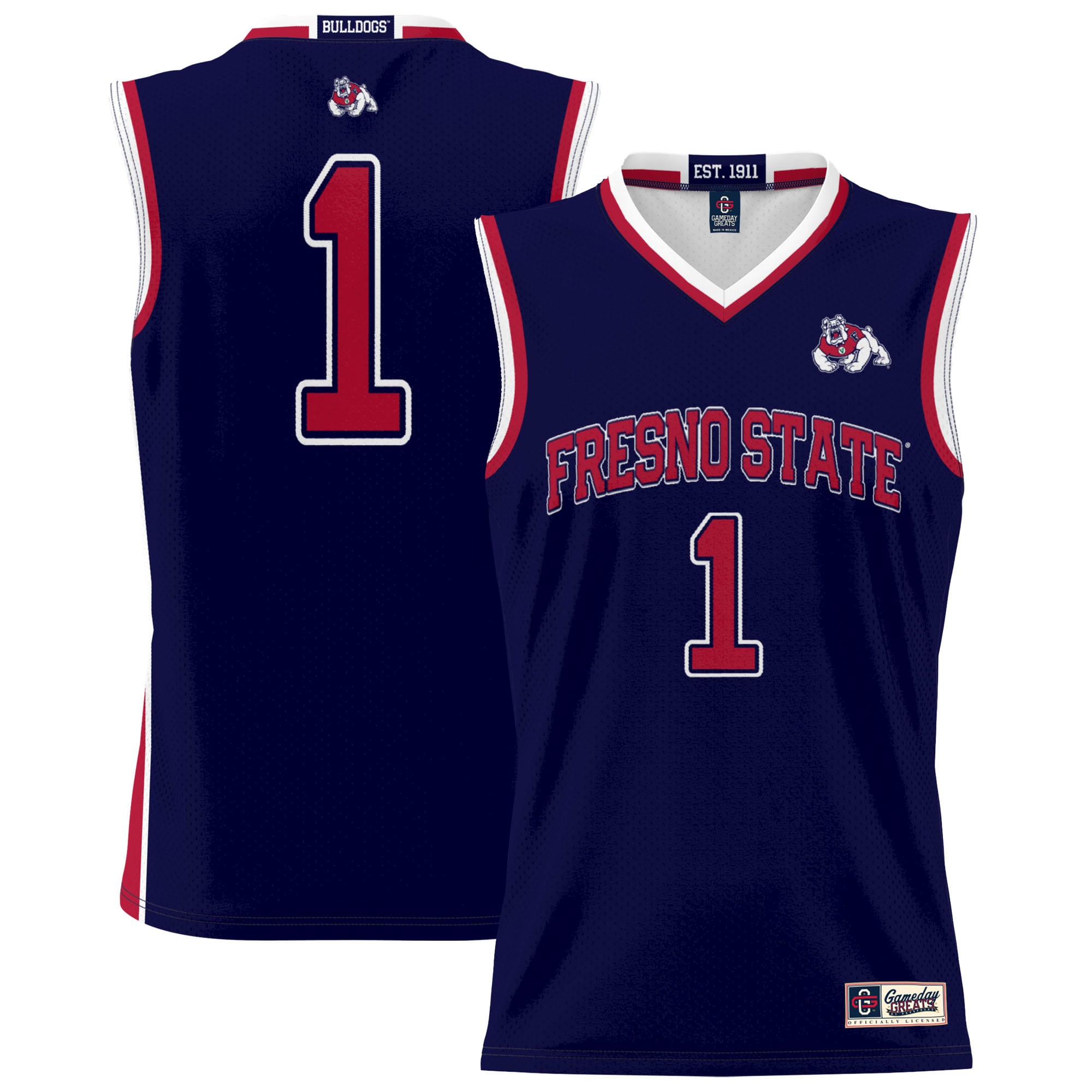 #1 Fresno State Bulldogs GameDay Greats Unisex Lightweight Basketball Jersey - Navy