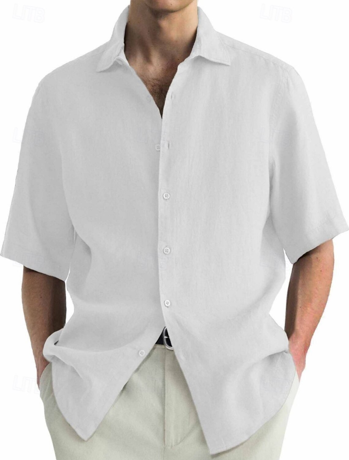 Men's Shirt Casual 100% Cotton Acid Wash Black White Light Green Pink