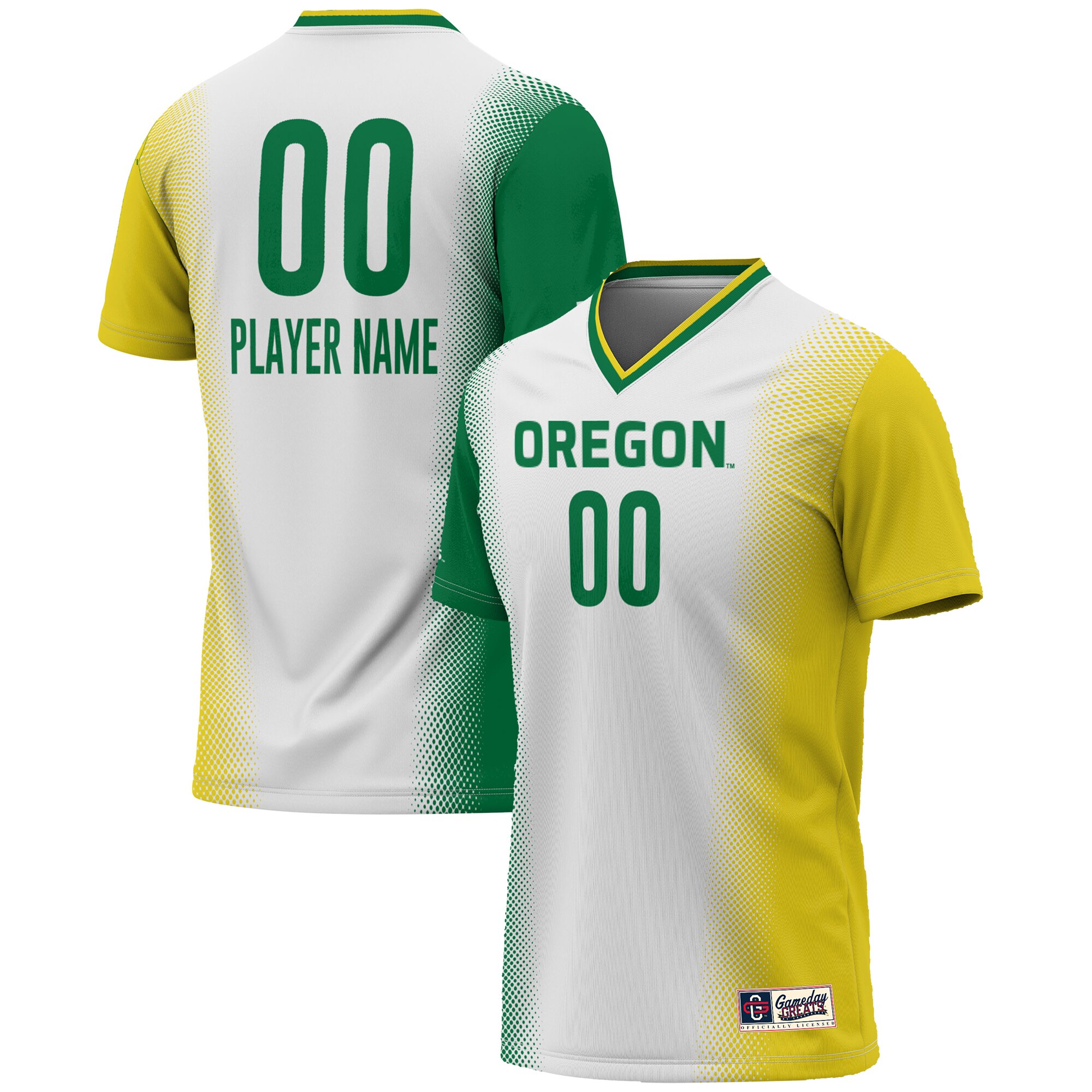 [LK] Oregon Ducks GameDay Greats Unisex NIL Pick-A-Player Lightweight Women's Soccer Jersey - White