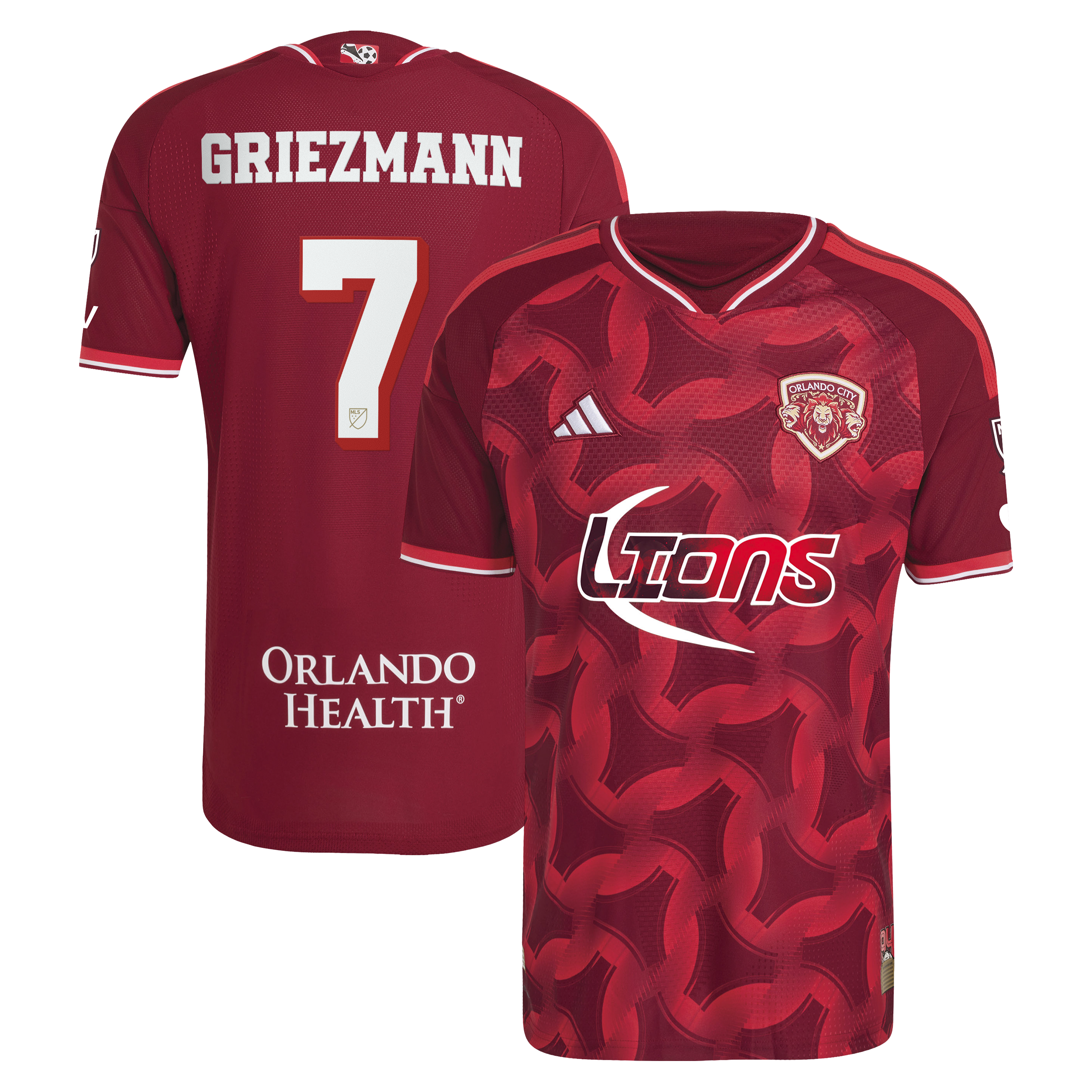 [SJH] Antoine Griezmann Orlando City SC 2026 Archive On-Field Authentic Jersey - Red