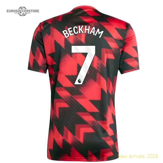2025-2026 Man Utd Pre-match Shirt (red) (beckham 7) - Official Edition