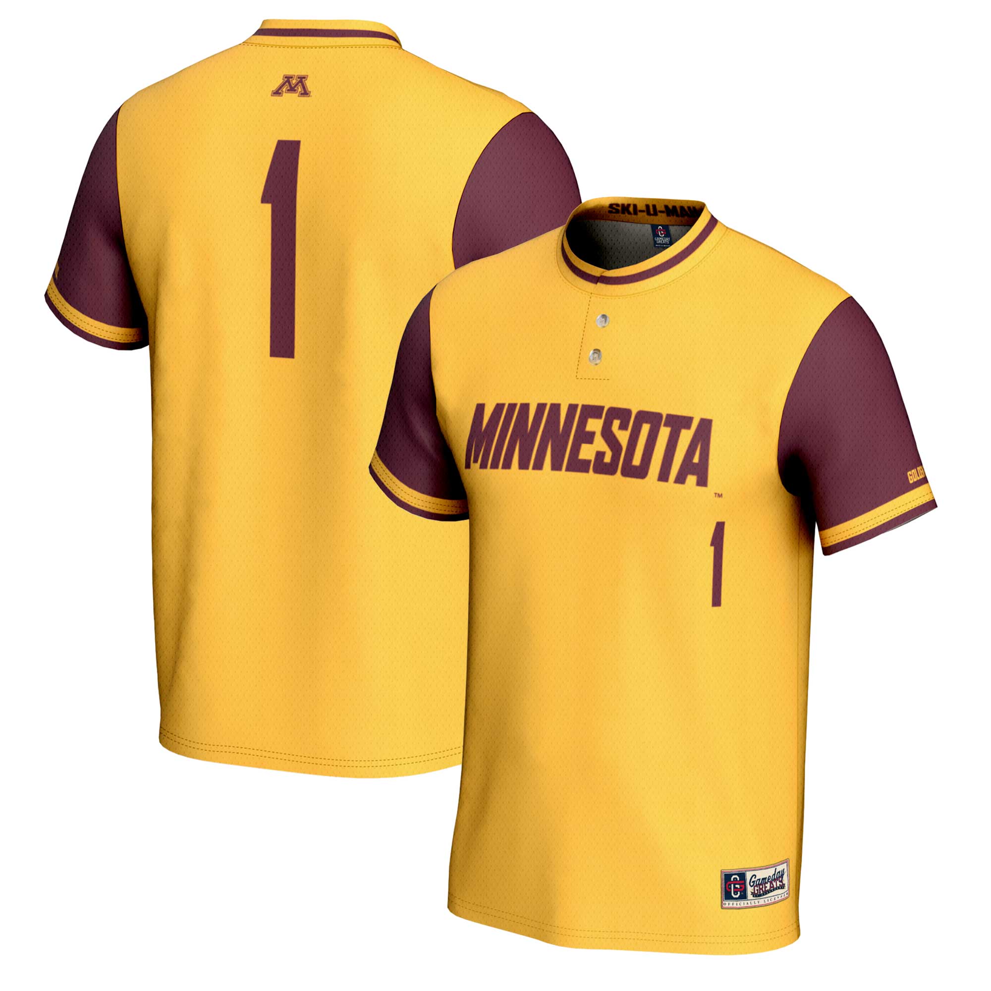 [NJP] Minnesota Golden Gophers GameDay Greats Unisex Lightweight Softball Jersey - Gold