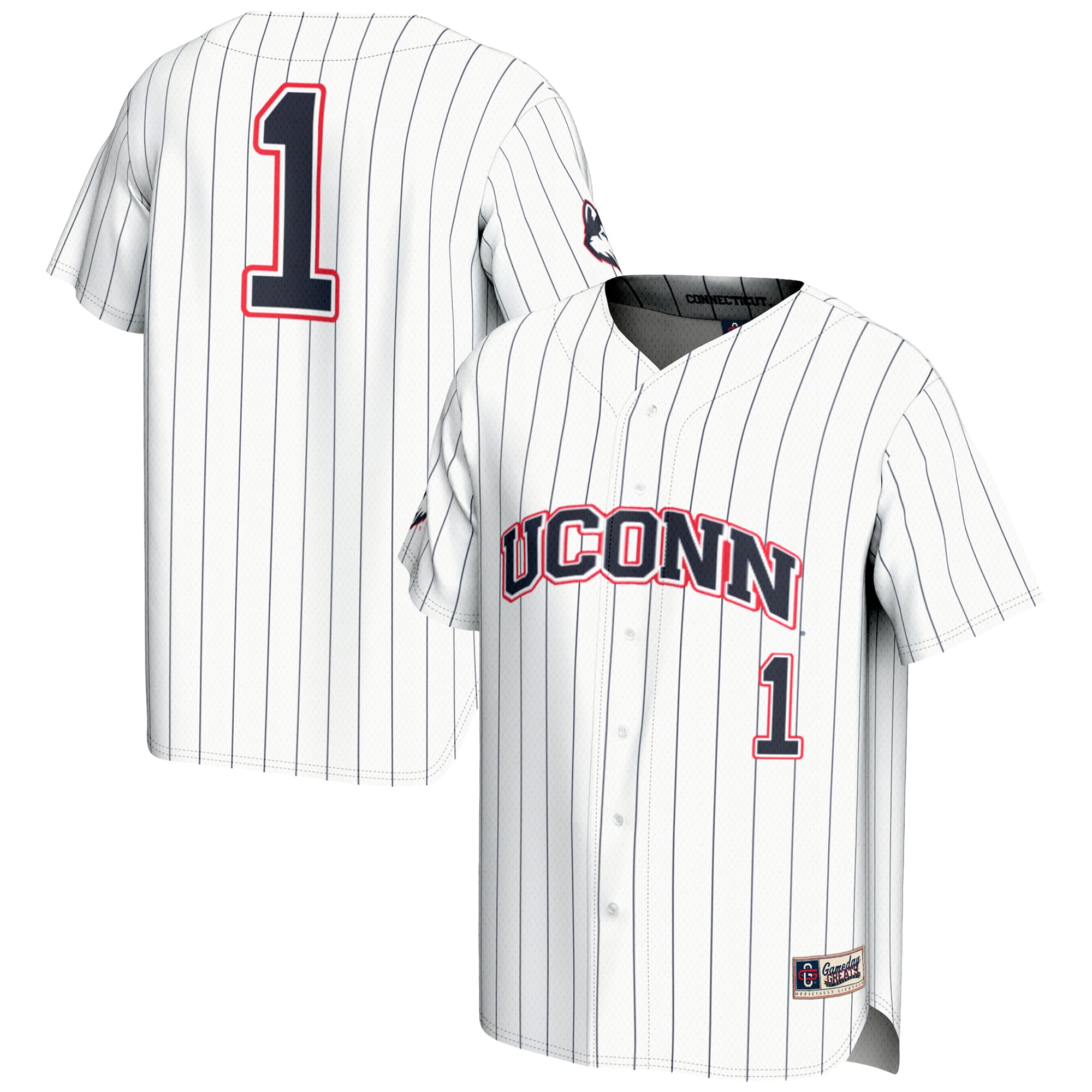 #1 UConn Huskies GameDay Greats Lightweight Baseball Jersey - White