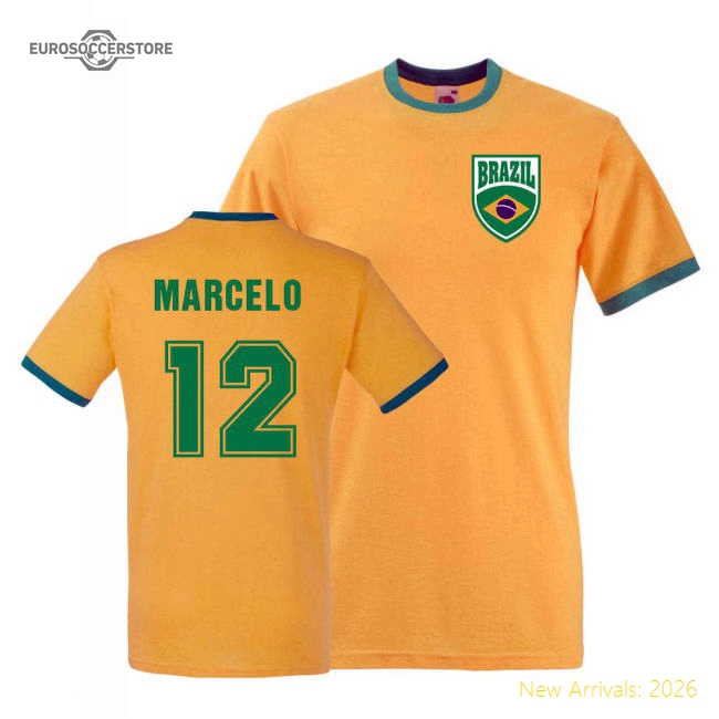 Marcelo Brazil National Teams Ringer Tee Yellow Xxl (50-52
