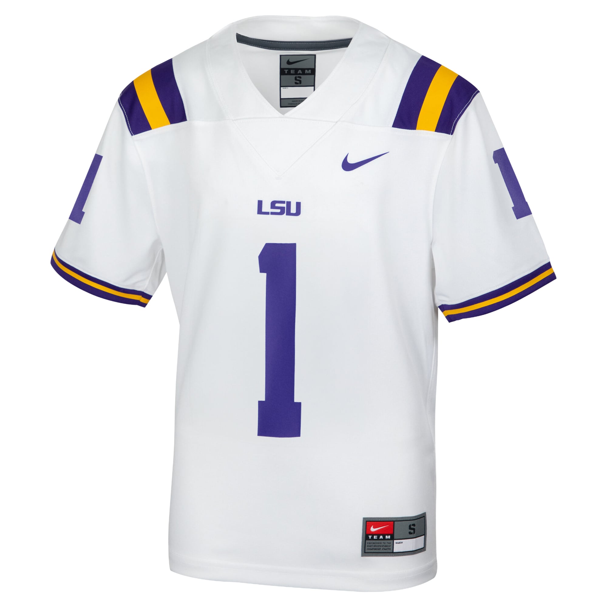Preschool White LSU Tigers Football Jersey