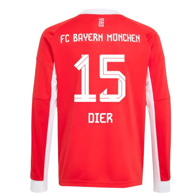 Home Shirt for Bayern Munich Long Sleeve 2025-2026 (Kids