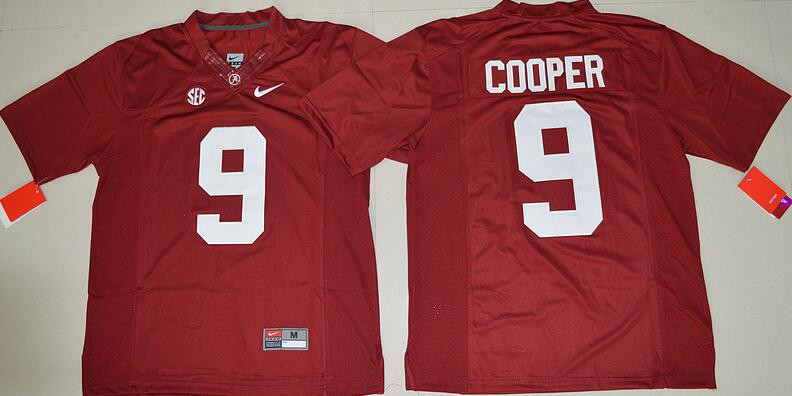 Men's Bama Crimson Tide Red 2024 authentic Amari Cooper #9 college