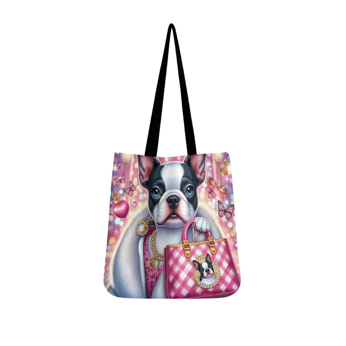 French Bulldog Bruno Cloth Tote Bags For Boston Terrier Lovers Durable Dog Item