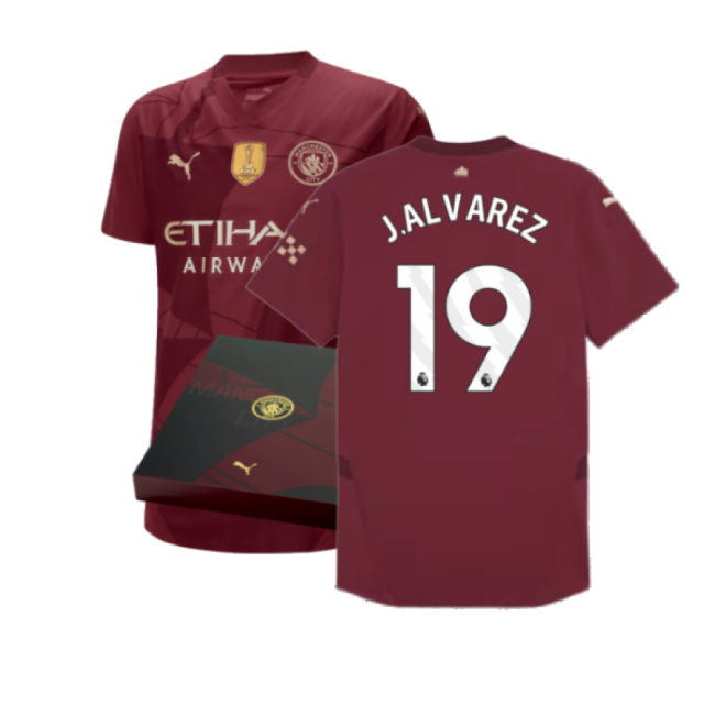 Man City 2024-20 Third Soccer Kit Alvarez Printing L M S