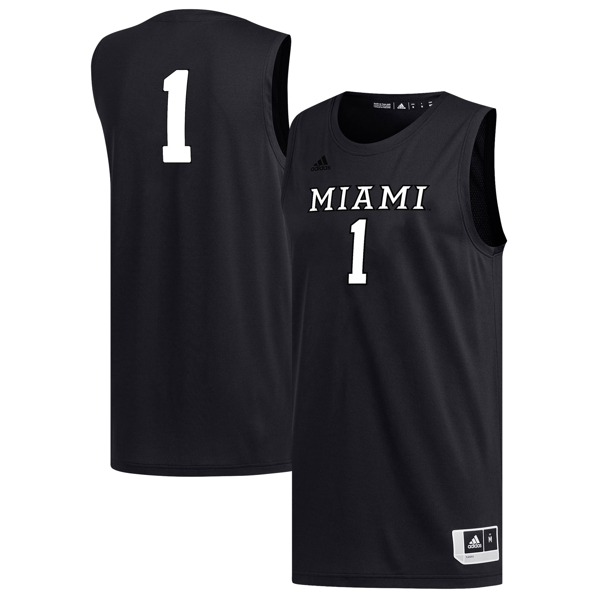 [NJP] Miami University RedHawks Replica Basketball Jersey - Black