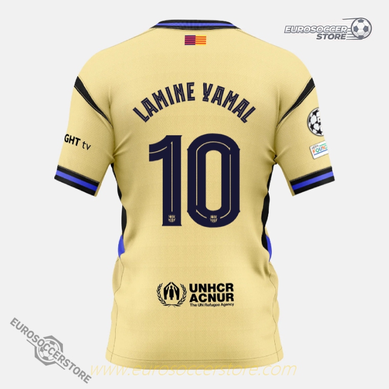 LAMINE YAMAL 10 Barcelona Away Jersey for the 25-26 Champions League Season