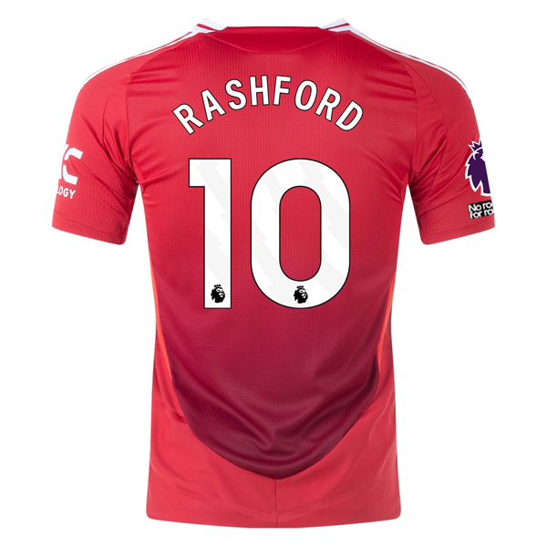 Marcus Rashford Manchester United Authentic Home Football Shirt 24/25 EPL No Room For Racism MUFC Red Bright Red