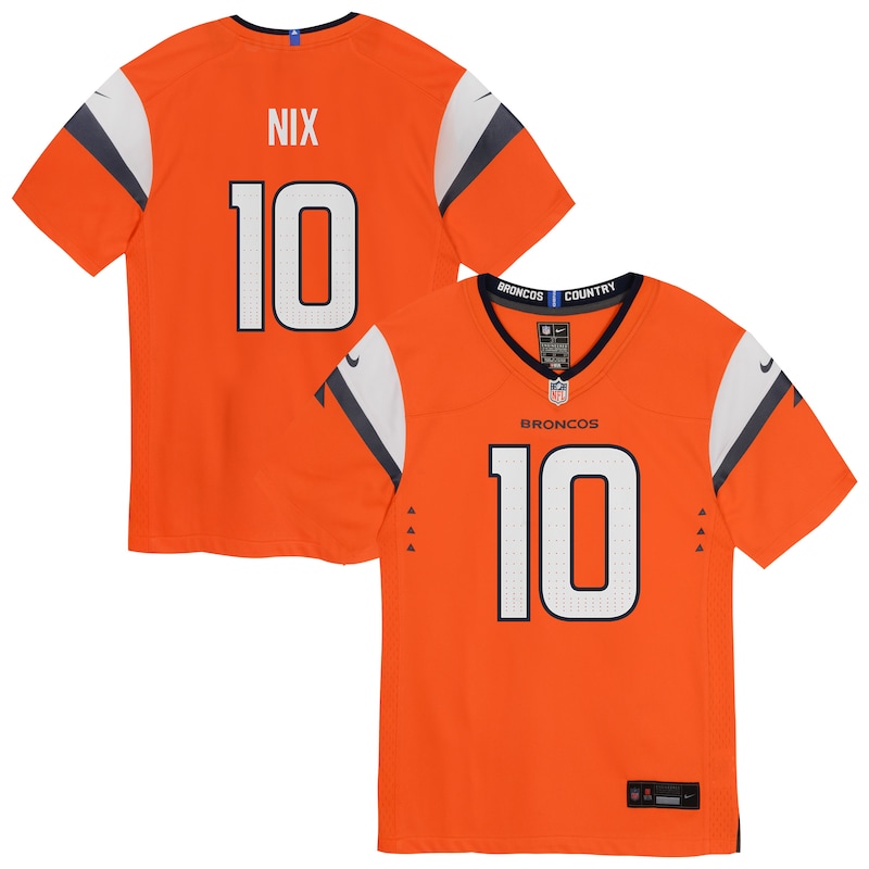 None Bo Nix DEN Broncos Sleek Authentic Jersey Game Day Wear