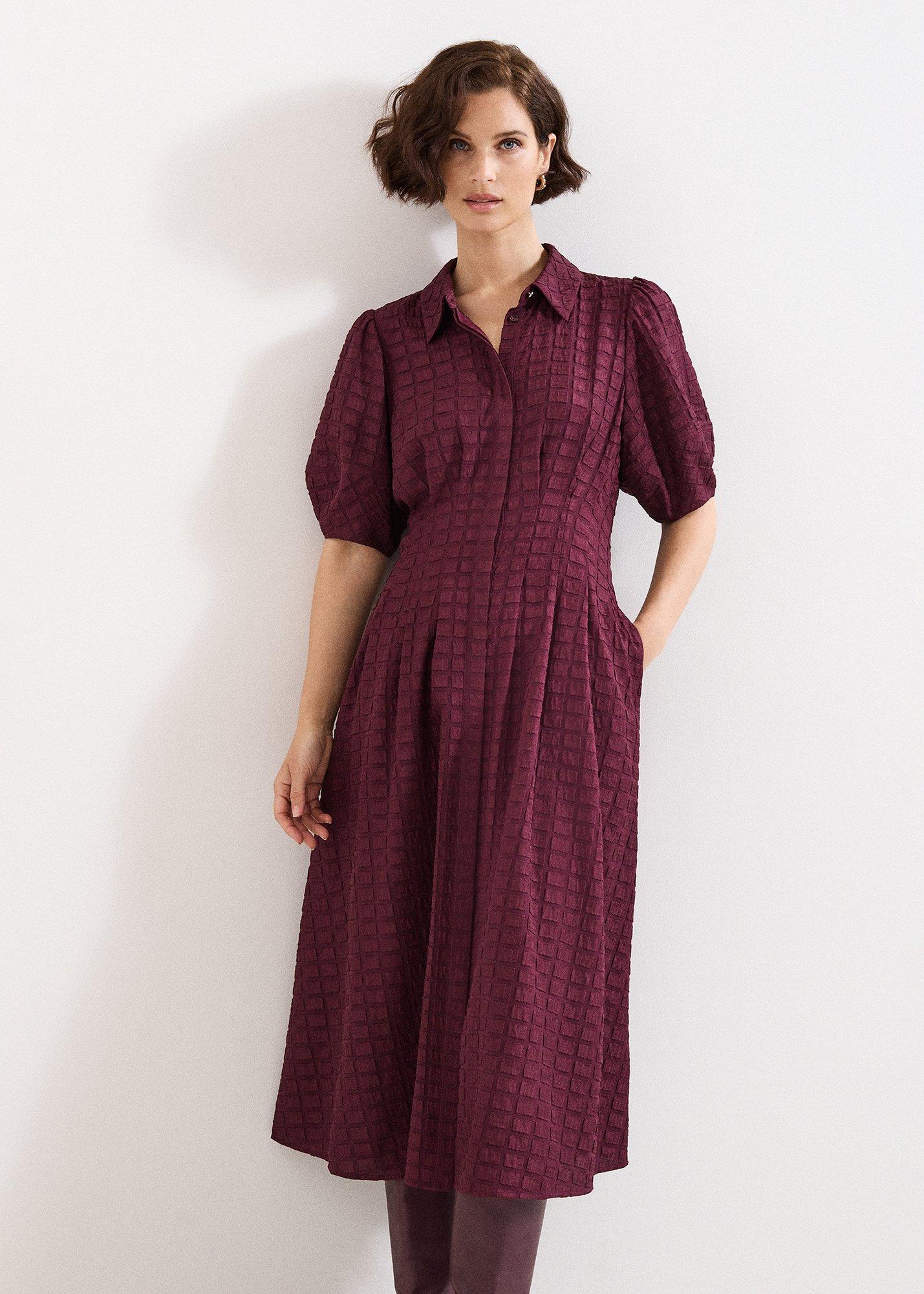 Petite Yasmine Textured Midi Dress