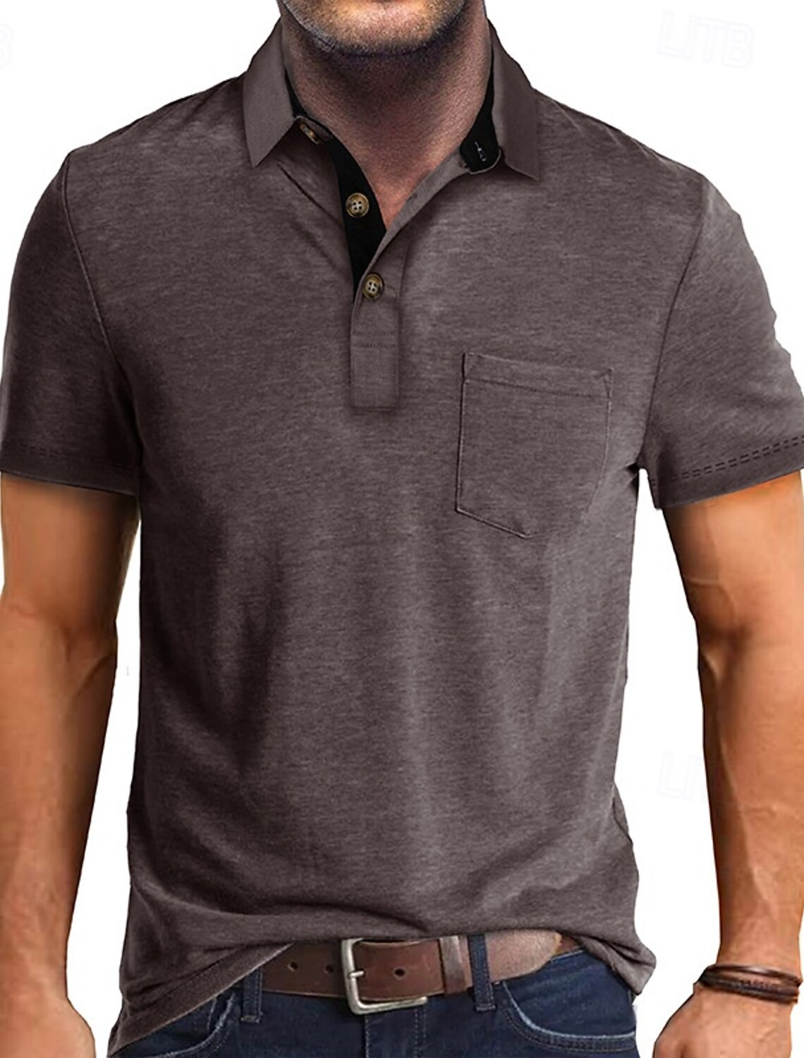 Men's Golf Shirt Polos Shirts Work Casual Lapel Short Sleeve Basic