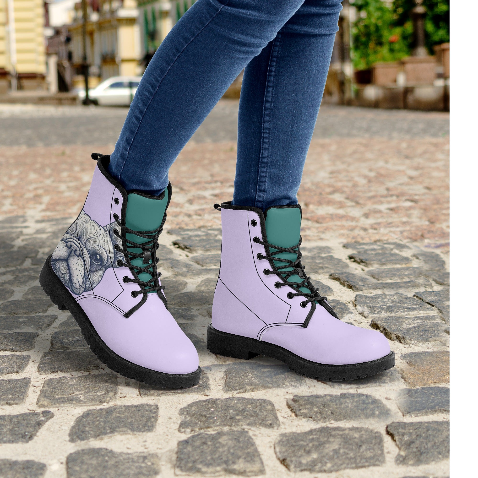 Lifestyle-Driven Ginger - Leather Boots for French Bulldog Lovers