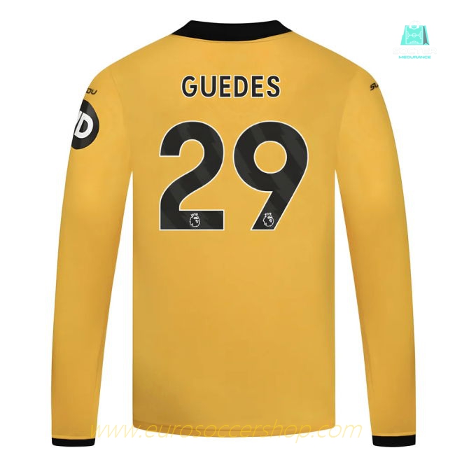 2025-2026 Wolves Long Sleeve Home Shirt - Kids (Guedes 29)