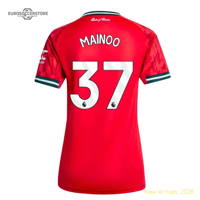 Elite 2025-2026 Man Utd Home Shirt (womens) (mainoo 37) - Economical