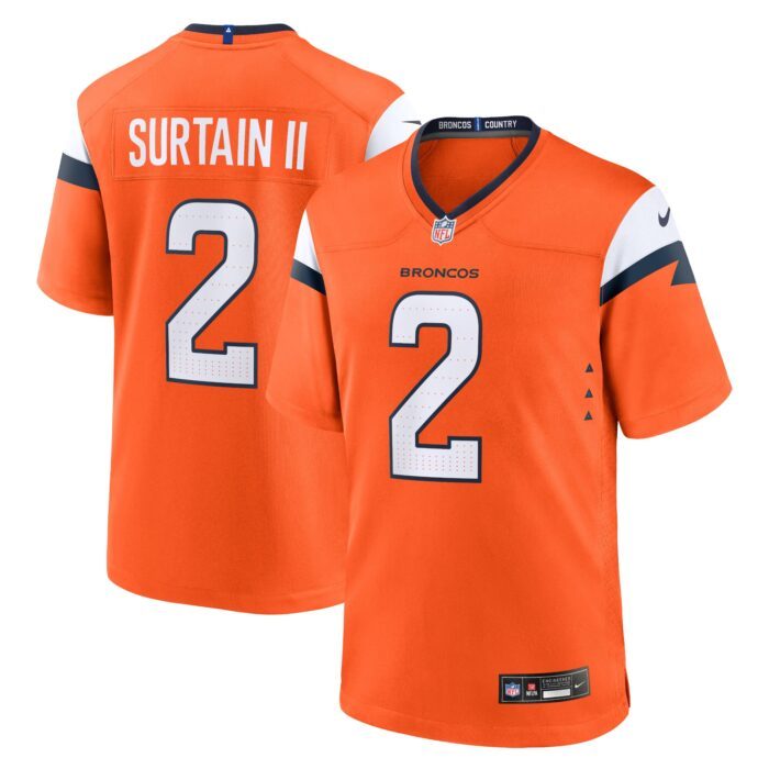 Men's Denver Broncos Patrick Surtain II Nike Orange Mile H...