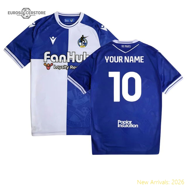 Official 2025-2026 Bristol Rovers Home Shirt (your Name) - Premium
