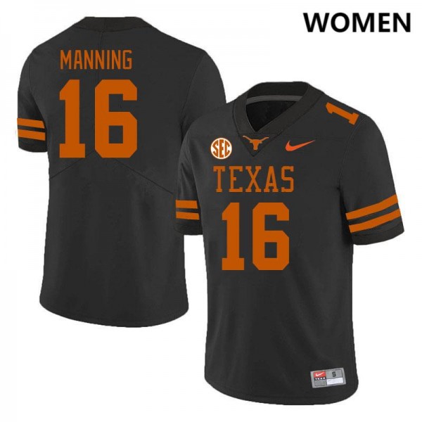 Nike Texas Longhorns #16 Arch Manning Women Stitch Jersey - Black