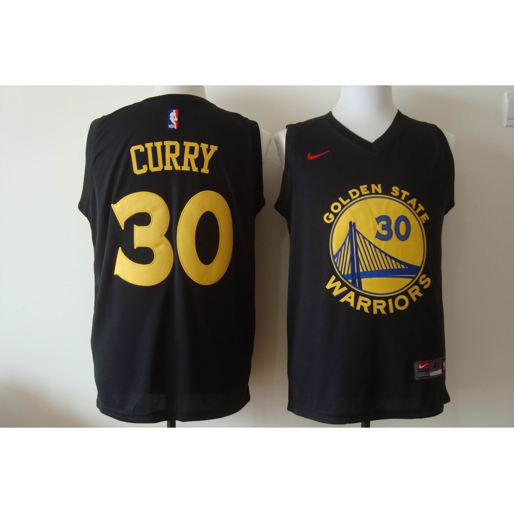 Elite Golden State Warriors Stephen Curry30 Black Jersey - NBA Collection