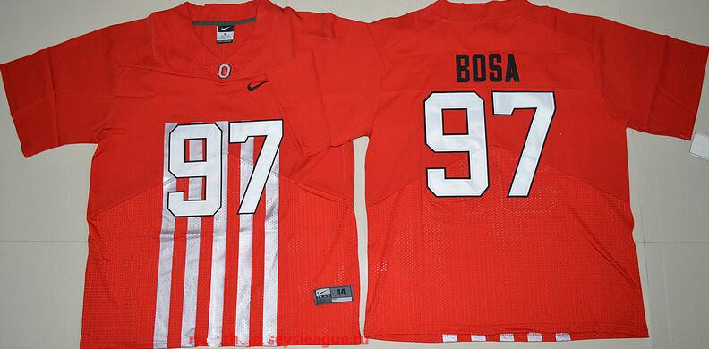 Men's OSU Buckeyes Red 2016 high quality Joey Bosa #97 match worn