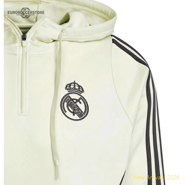 High-Quality 2025-2026 Real Madrid Training Hoody (Almost Lime)