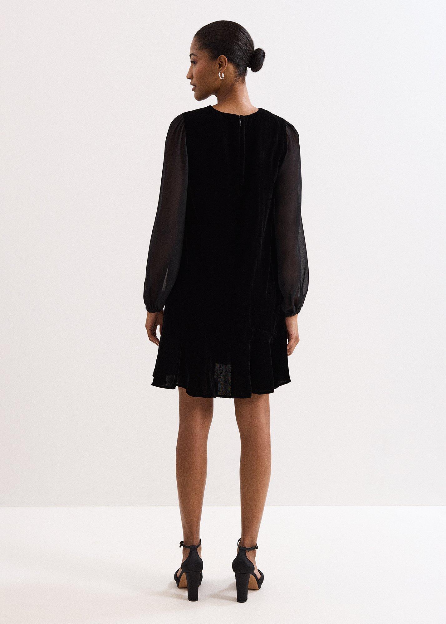 Petite Velvet Swing Dress